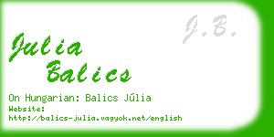 julia balics business card