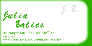 julia balics business card